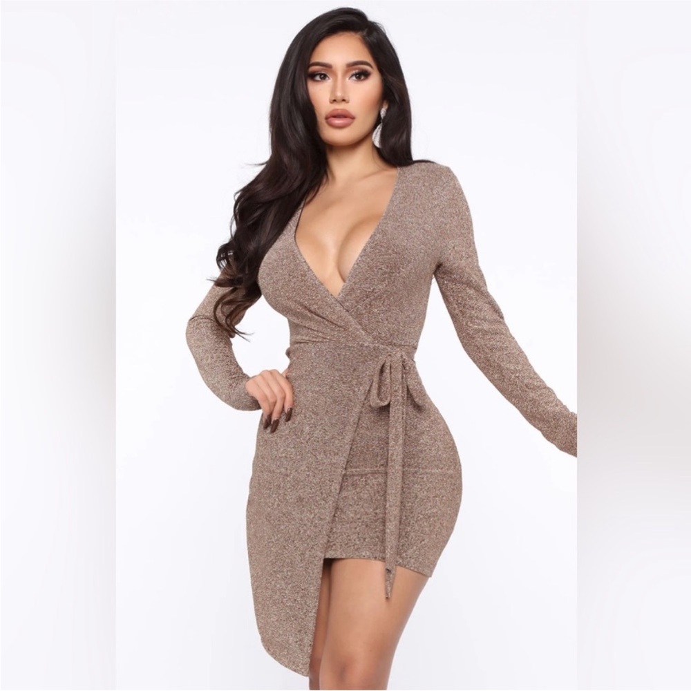 Metallic Asymmetrical Dress